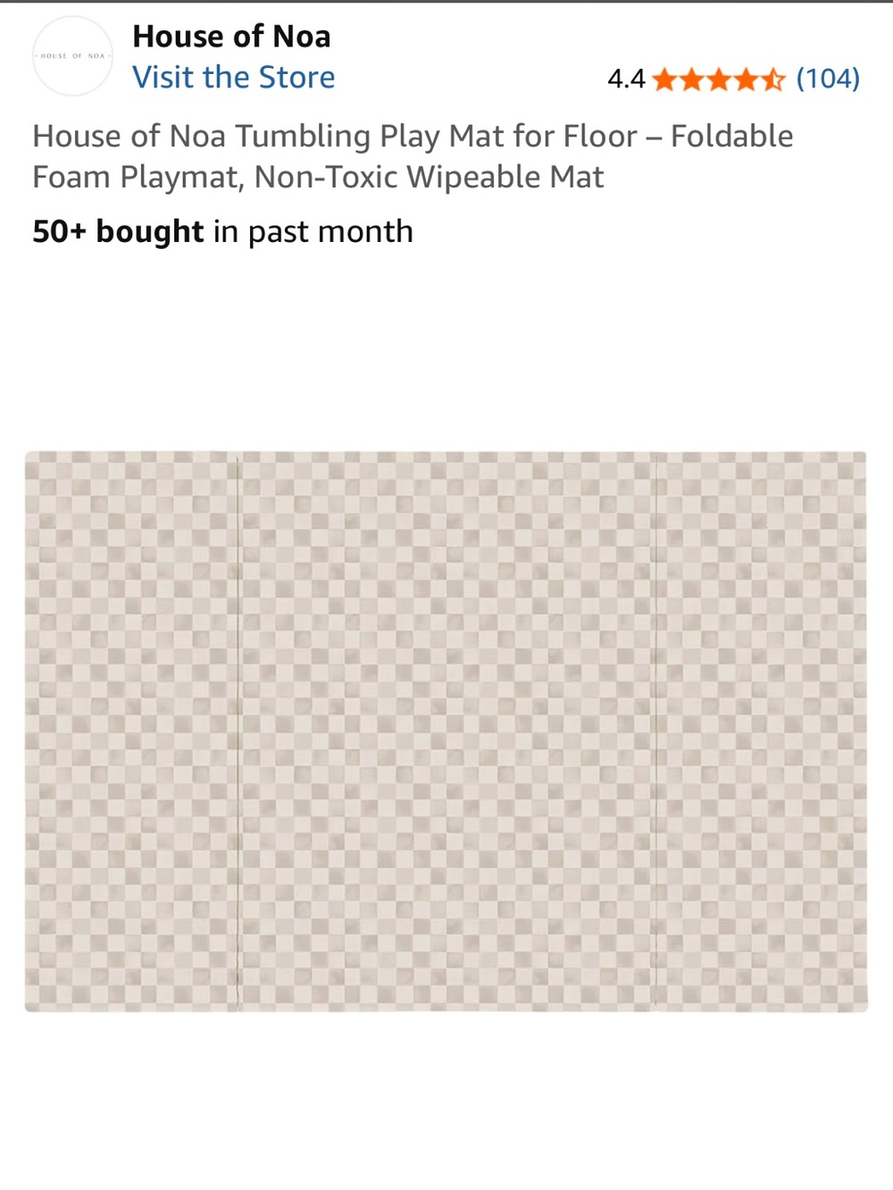 NEW in box House of Noa Tumbling Play Mat 4’x6’ in Almond